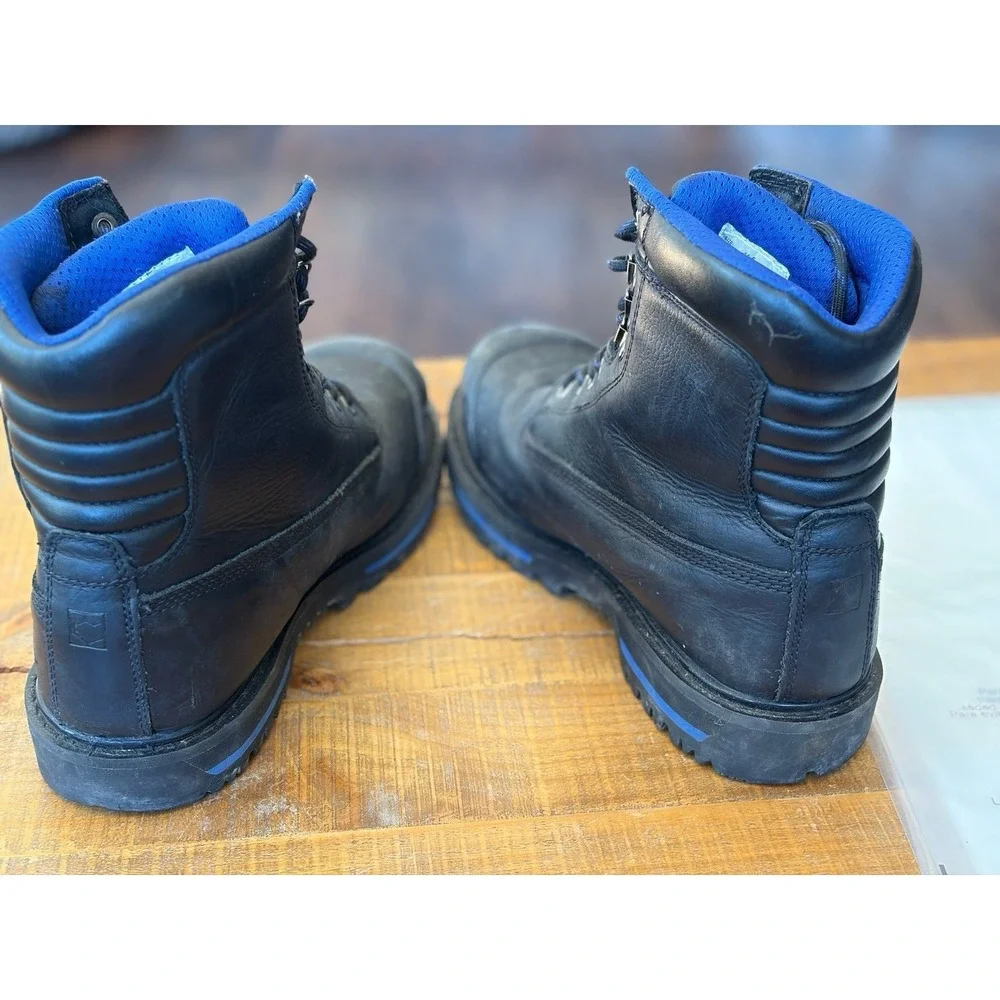 Chinook Work Boots Men's Size 11.5 Oil Rigger Steel Toe Leather Upper Black